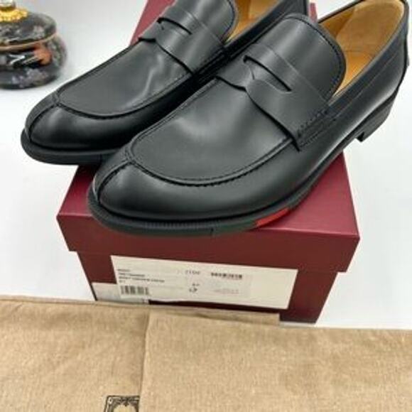 Men's Gucci, leather strap penny loafer with web detail size 6.5 fits 7.5 US - Picture 14 of 15